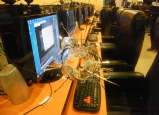 Sometimes it not even safe inside an Internet cafe.